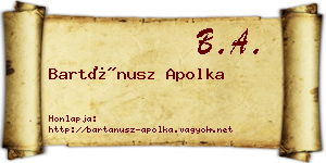 Bartánusz Apolka névjegykártya
